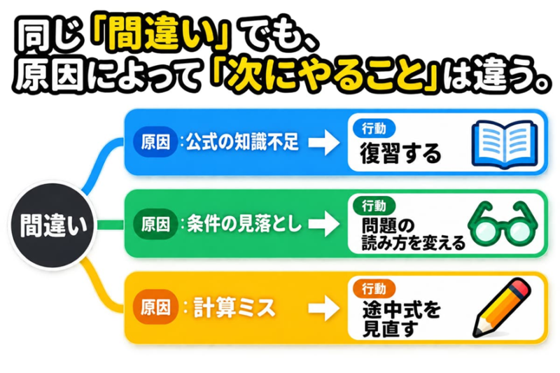テストは「点数」だけでなく「ミスの原因」を見る