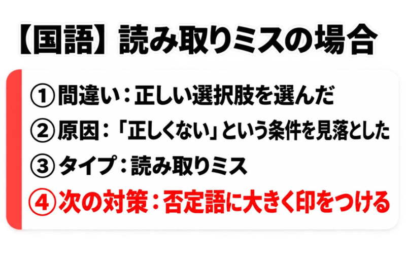 【国語】読み取りミスの場合