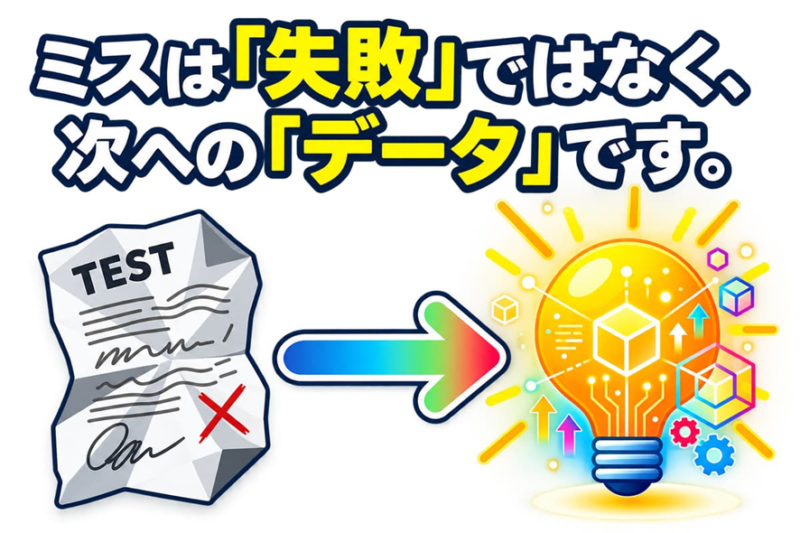 ミスは「失敗」ではなく次への「デーク」です。