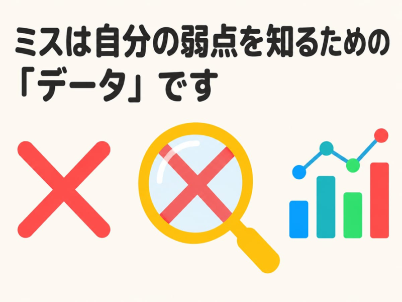 ミスは自分の弱点を知るための「データ」です