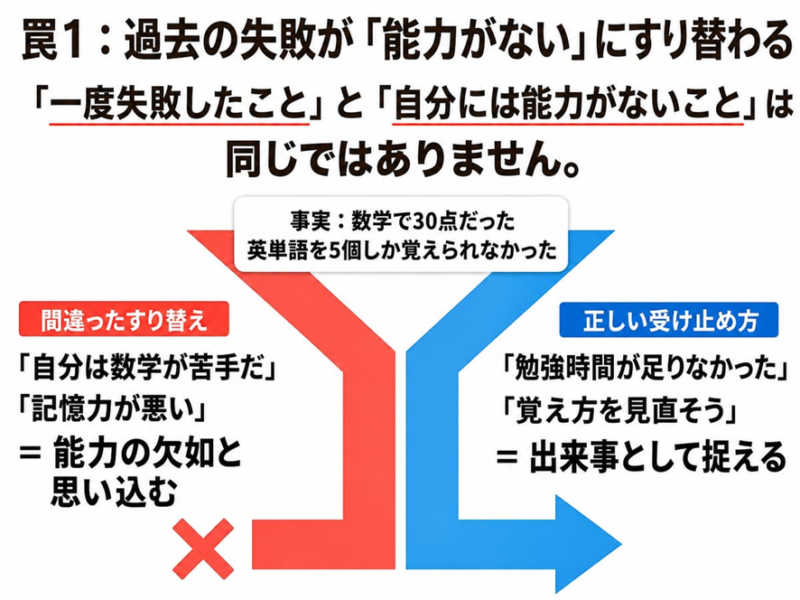 罠1:過去の失敗が「能力がない」にすり替わる