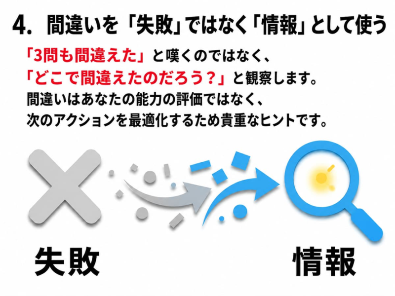 4. 間違いを「失敗」ではなく「情報」として使う