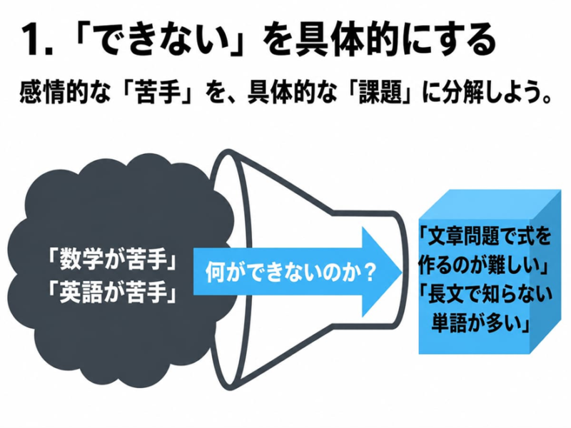 1.「できない」を具体的にする