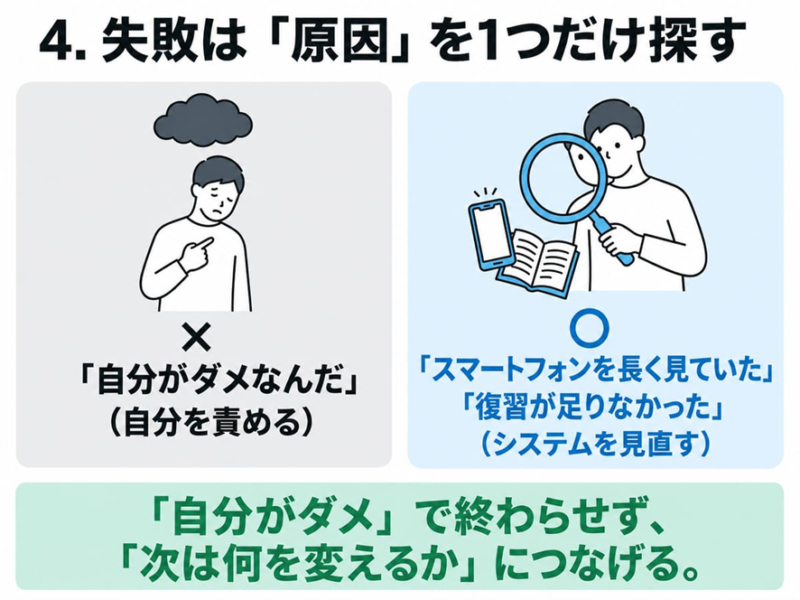 4.失敗は「原因」を1つだけ探す