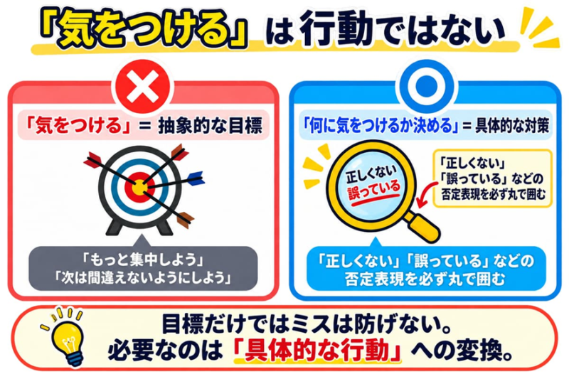 「気をつける」は行動ではない