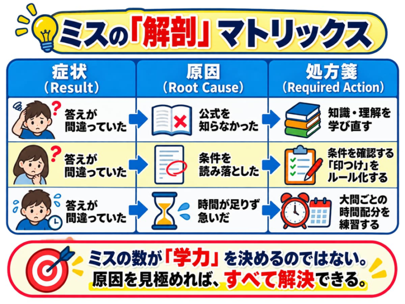 ミスの「解剖」マトリックス
