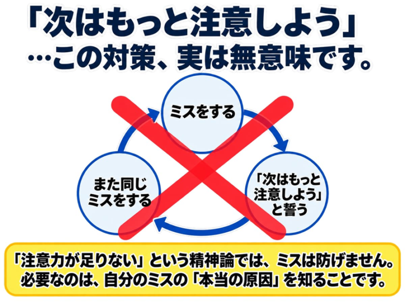 「次はもっと注意しよう」…この対策、実は無意味です。