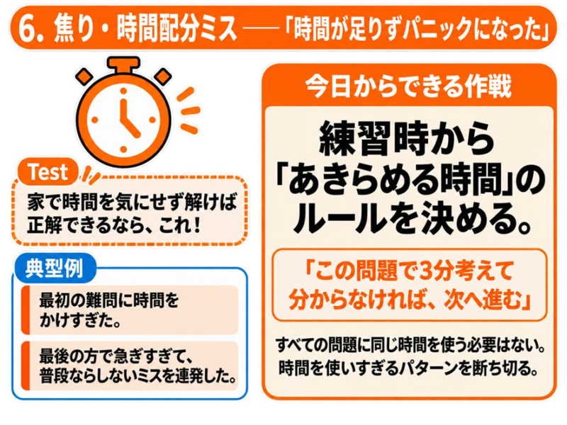 焦り・時間配分ミス