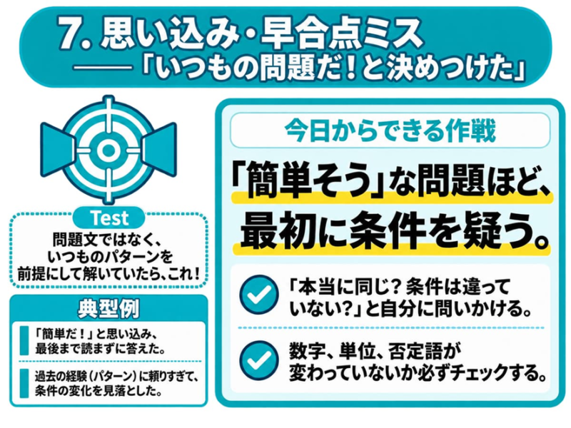 思い込み・早合点ミス
