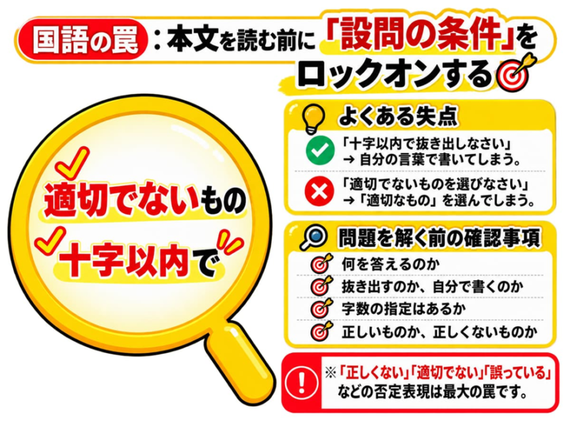 国語――設問の条件を見落とさない